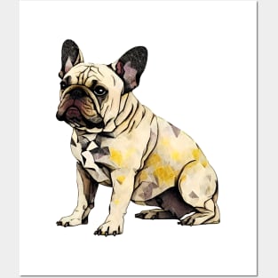 Geometric French Bulldog No. 3: Light Background (on a no fill background) Posters and Art